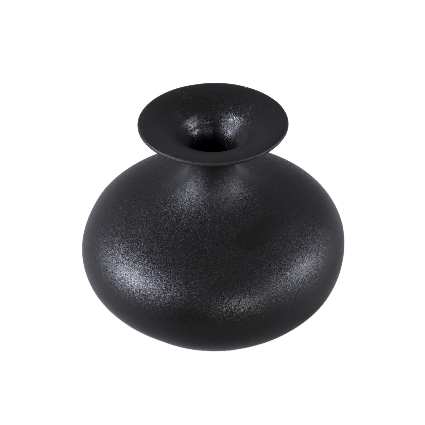 Lyndsay Black Round Shaped Ceramic Pot Bulb High