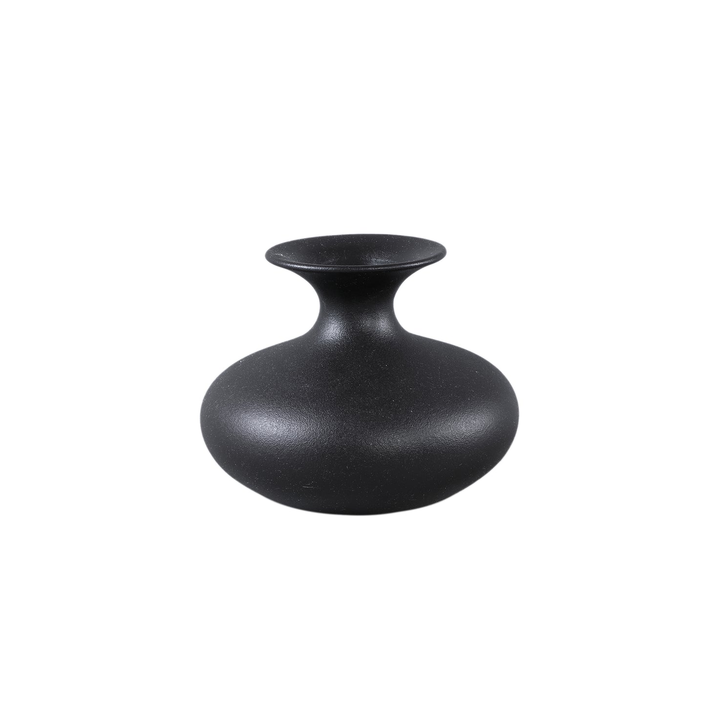 Lyndsay Black Round Shaped Ceramic Pot Bulb Low