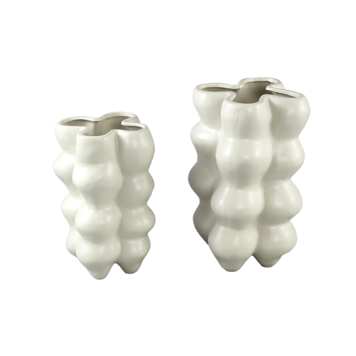 Baille Cream Bulbs Shaped Ceramic Pot Low