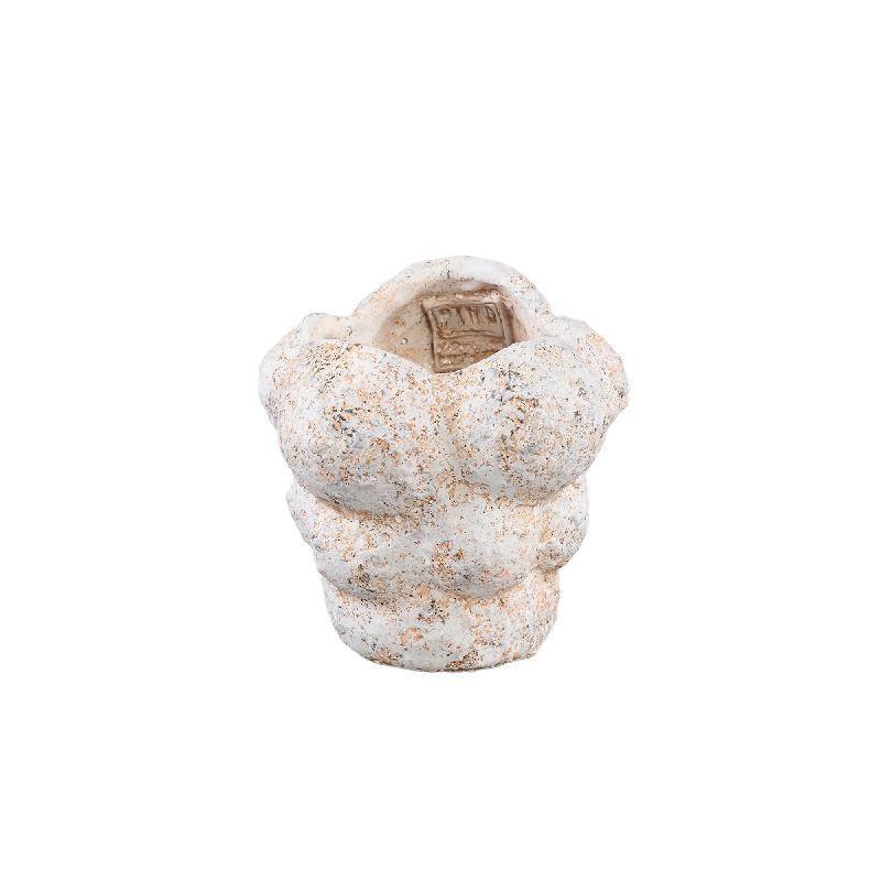 Vasilisa Cream Cement Pot Circles Ruw Oppervlak XS Set van 12 Stuks 11x11x11 cm