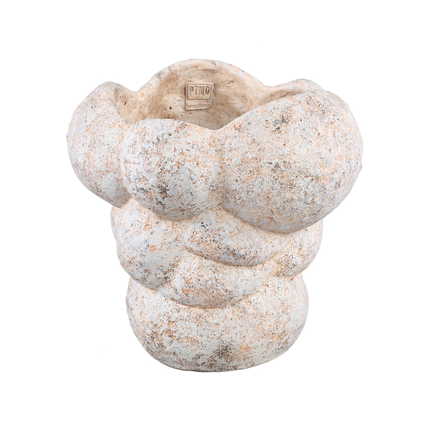 Vasilisa Cream Cement Pot Circles Rough Finish XL