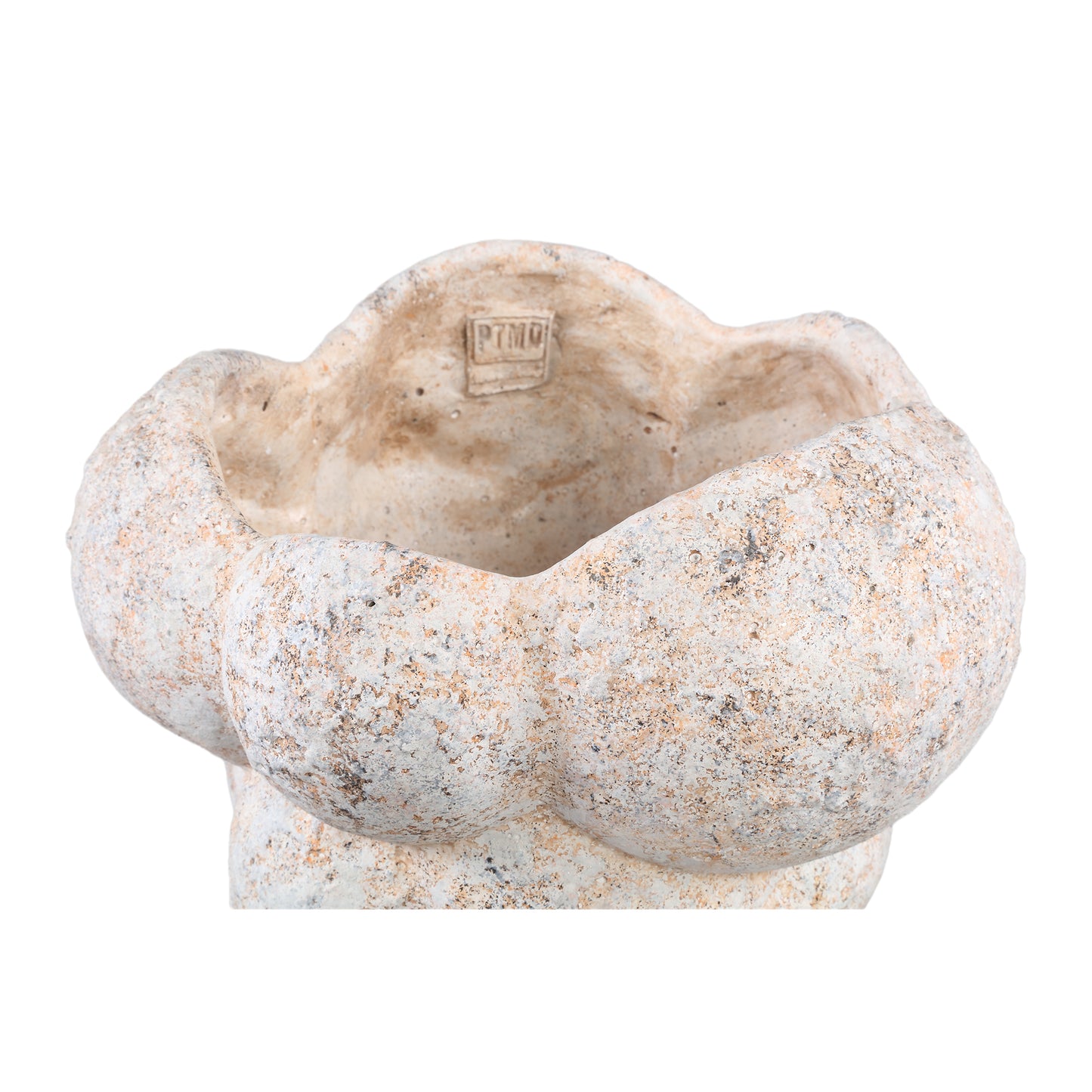 Vasilisa Cream Cement Pot Circles Rough Finish XL