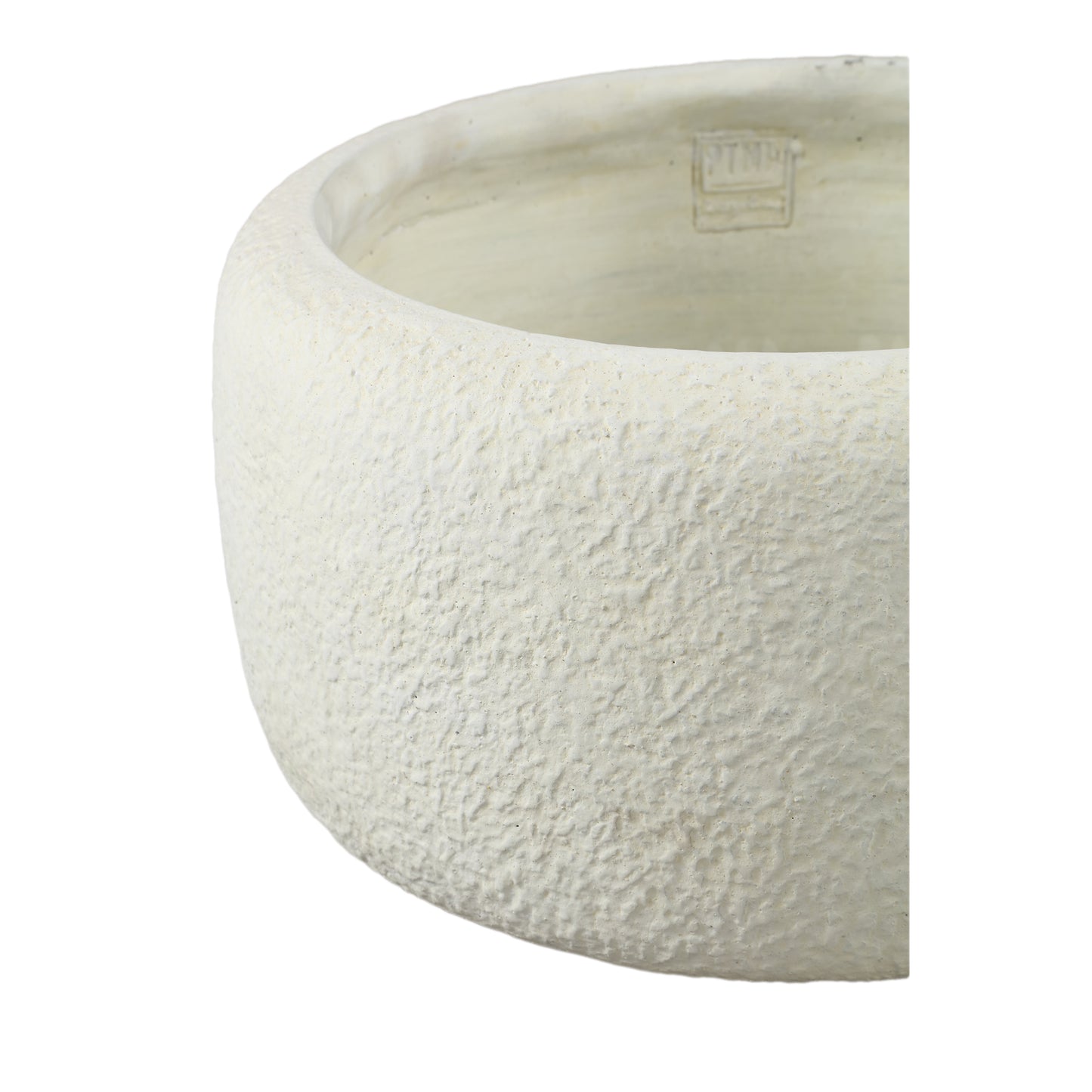 Evelynn White Round Cement Pot Low L