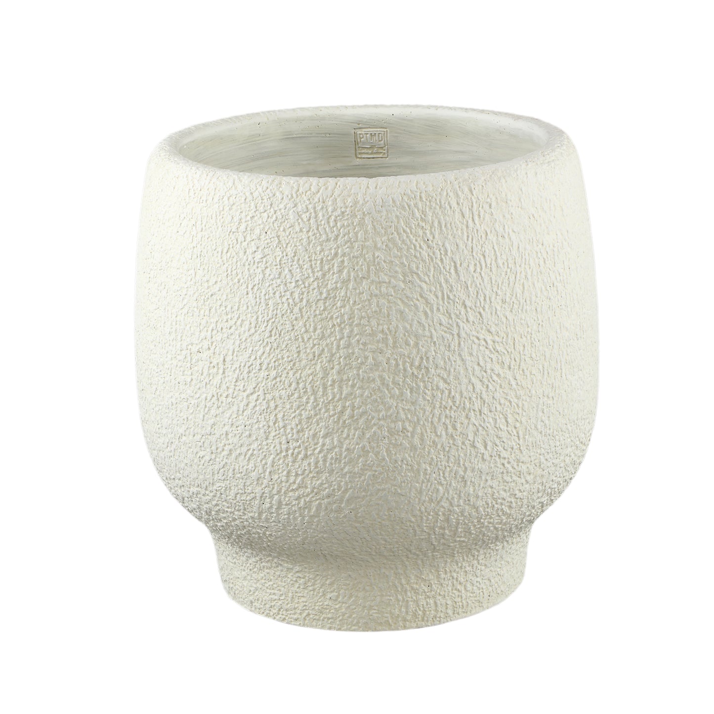 Evelynn White Round Cement Pot On Base XXL