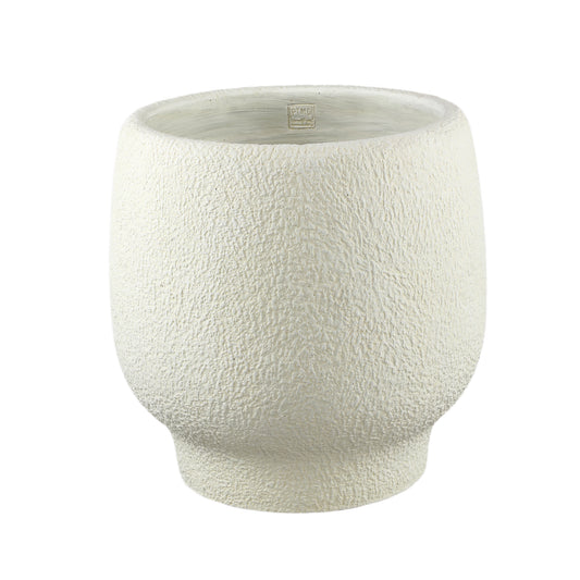 Evelynn White Round Cement Pot On Base XXL