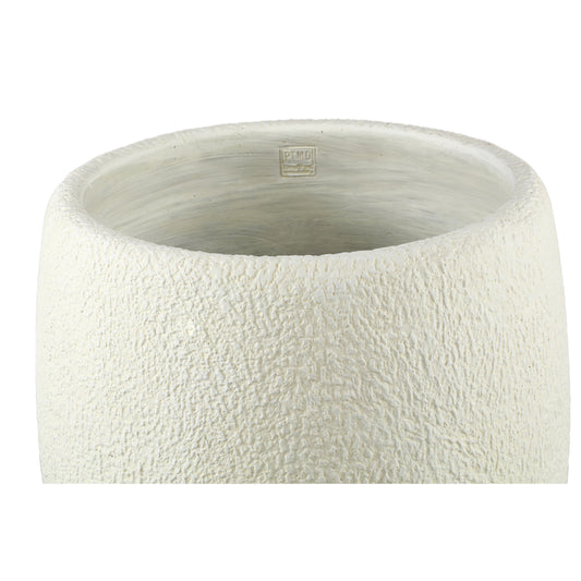 Evelynn Witte Ronde Cementpot Op Voet XXL 40x40x40 cm