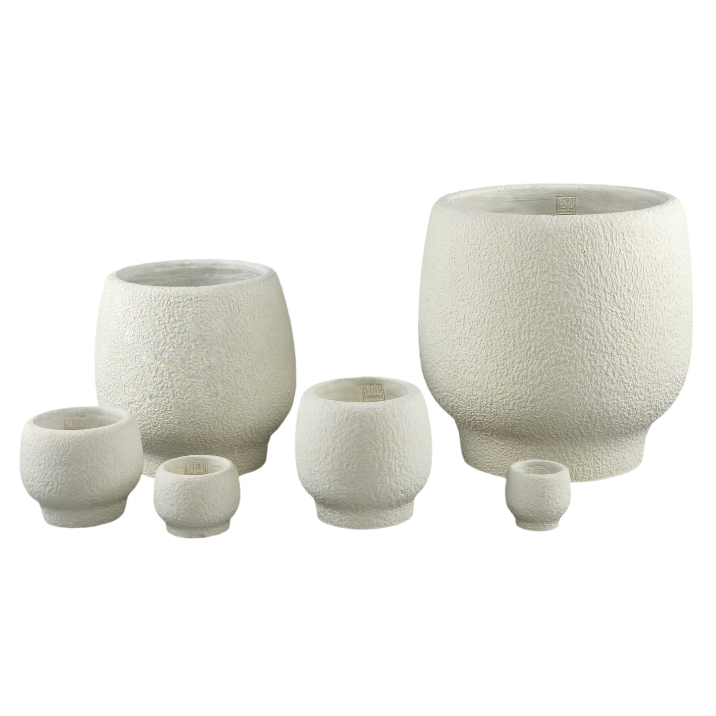 Evelynn White Round Cement Pot On Base XXL