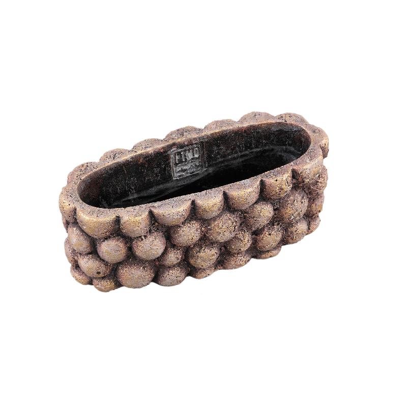 Gen Brons Ovale Cement Pot Bulbs Low - Set van 8 stuks 13x30x13 cm