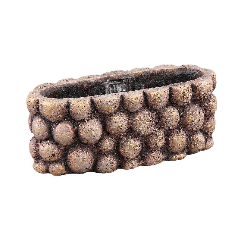 Gen Brons Ovale Cement Pot Bulbs Low - Set van 8 stuks 13x30x13 cm