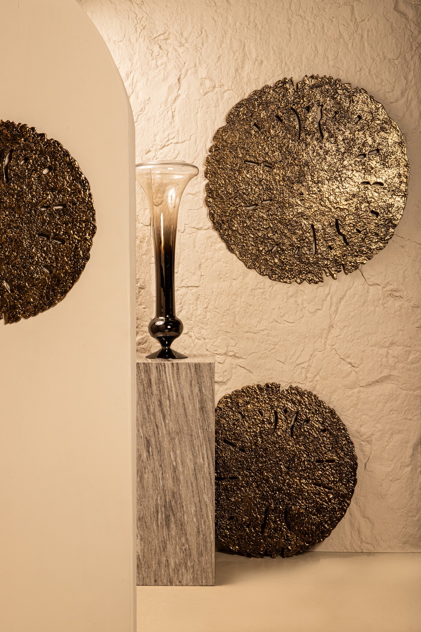 Sandee Gold Casted Alu Wall Panel Sun Burst L