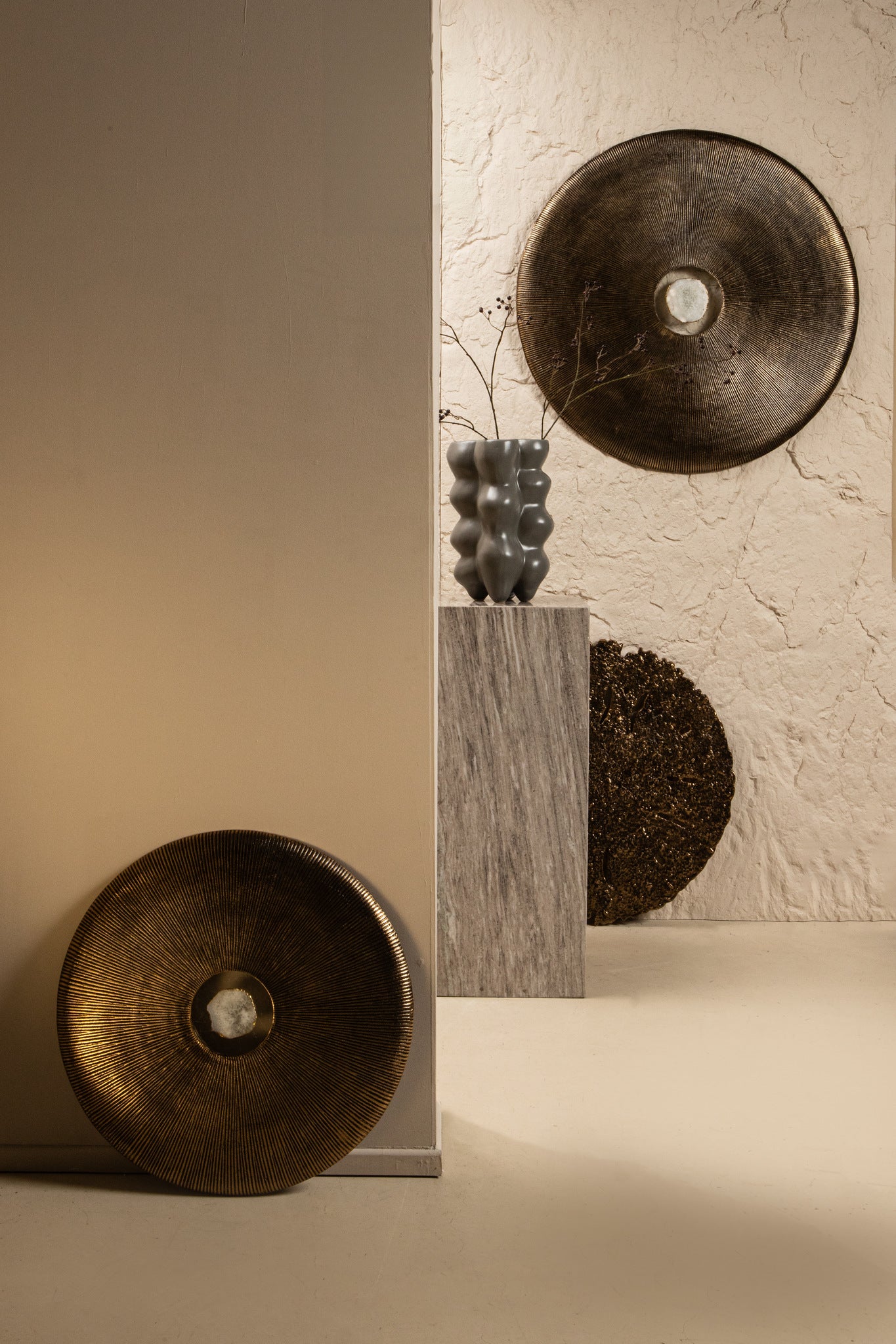 Sandee Gold Casted Alu Wall Panel Sun Burst M