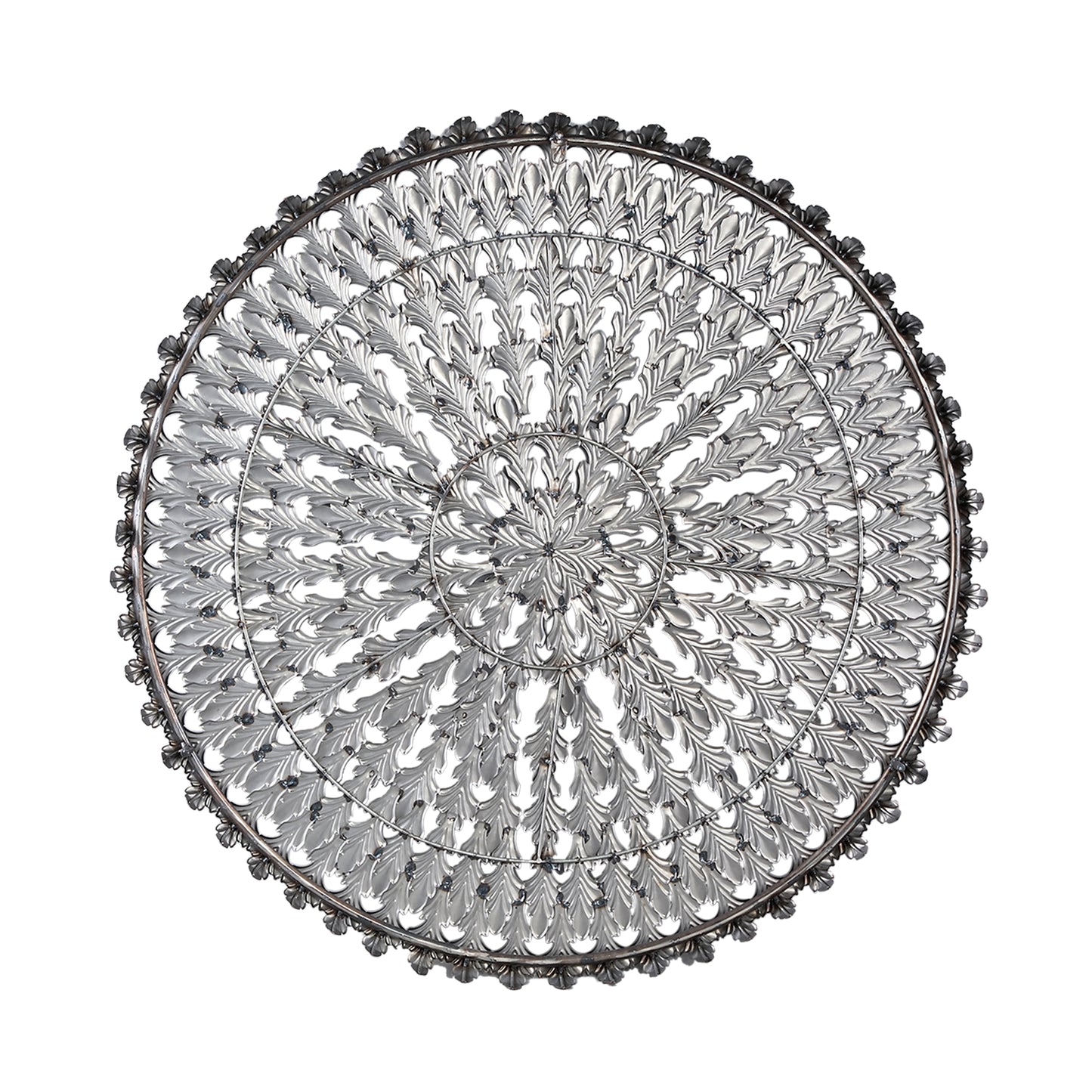 Xavery Copper Round Iron Wall Panel Carved Look L