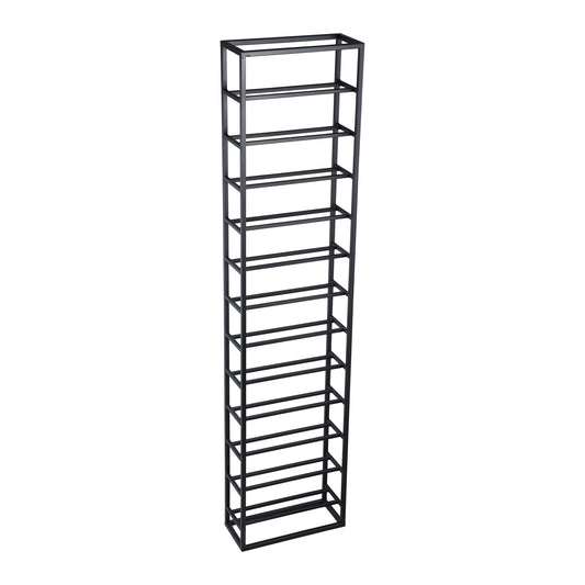 Kentyn Black Rectangle Iron Wine Rack Large