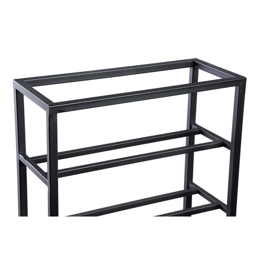 Kentyn Black Rectangle Iron Wine Rack Large