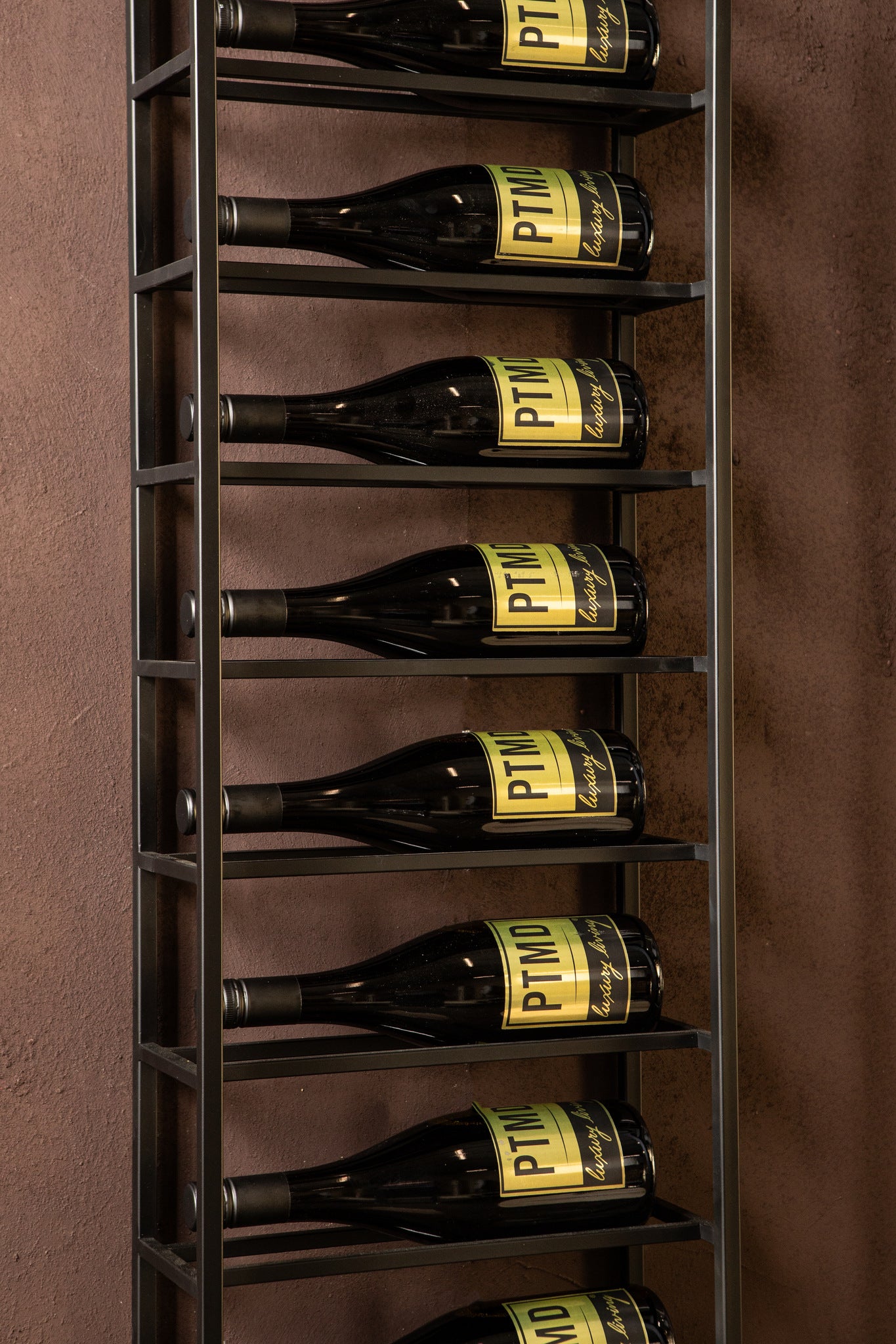 Kentyn Black Rectangle Iron Wine Rack Large