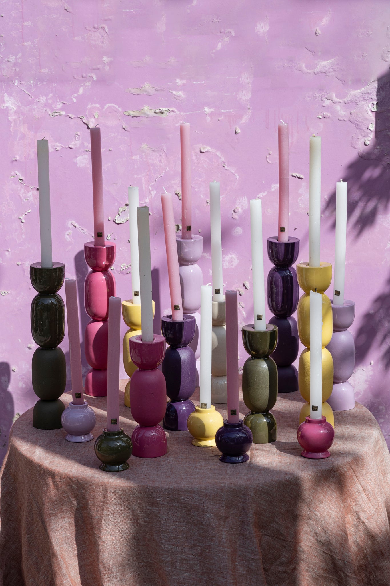 Cairy Dark Purple Iron Candle Holder Matt Shiny S