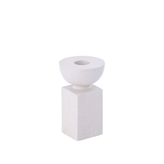 Lirison Beige Kandelaar Set van 6 Stuks - Gietaluminium - 6 Sets 10x6x6 cm