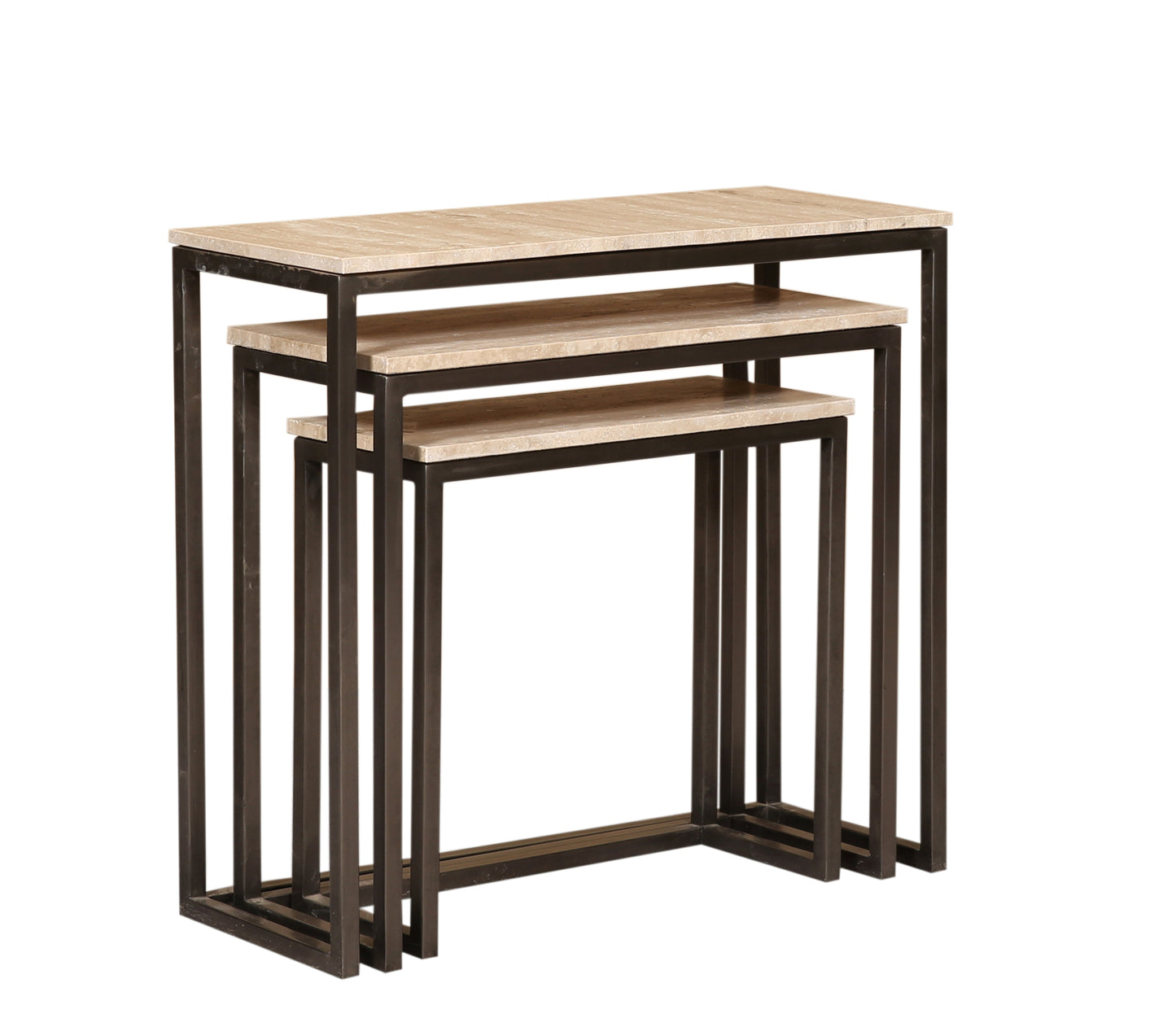 Zoah Black Travertine Rectangle Sidetable SV3