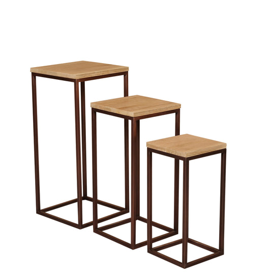 Zoah Copper Mango Wood Square Sidetable SV3