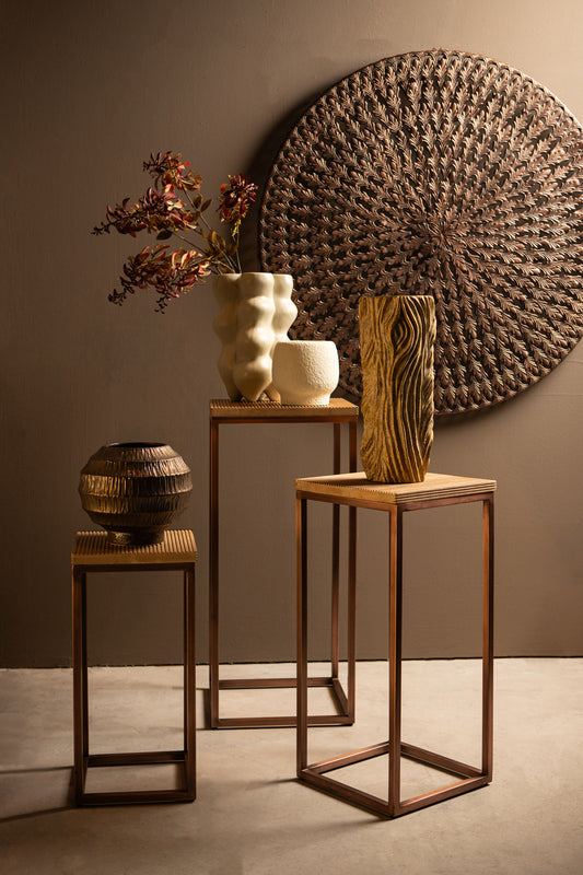 Zoah Copper Mango Wood Square Sidetable SV3