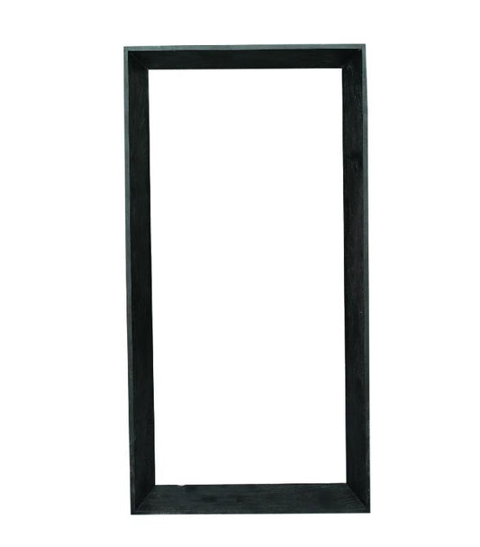 Kyro Zwarte Acacia Houten Rechthoekige Spiegel Groot 195x100x13 cm