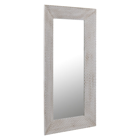 Chinasa White Rect Mdf Mirror Gold Finish Low