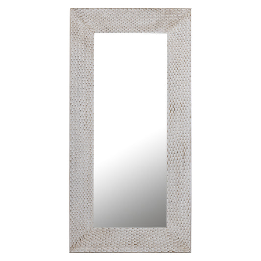 Chinasa Witte Rechthoekige Spiegel MDF Goudkleurig Afwerking 160x80x9.5 cm