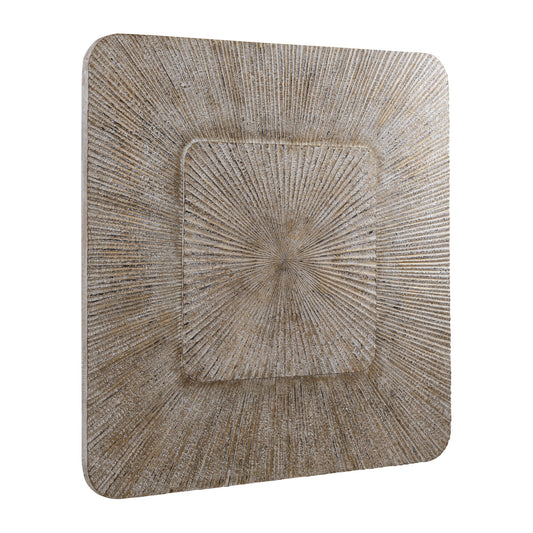 Dishita Crème Vierkant MDF Wandpaneel Geribd Groot 120x120x3.5 cm
