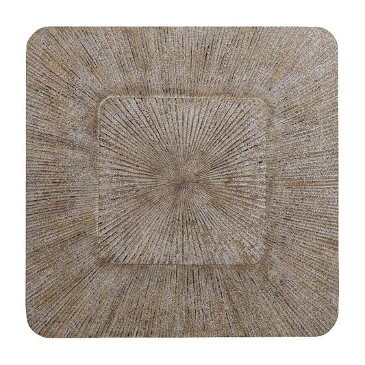 Dishita Crème Vierkant MDF Wandpaneel Geribd Groot 120x120x3.5 cm