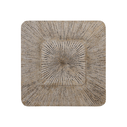 Dishita Crème Vierkant MDF Wandpaneel Geribd Klein 90x90x3.5 cm