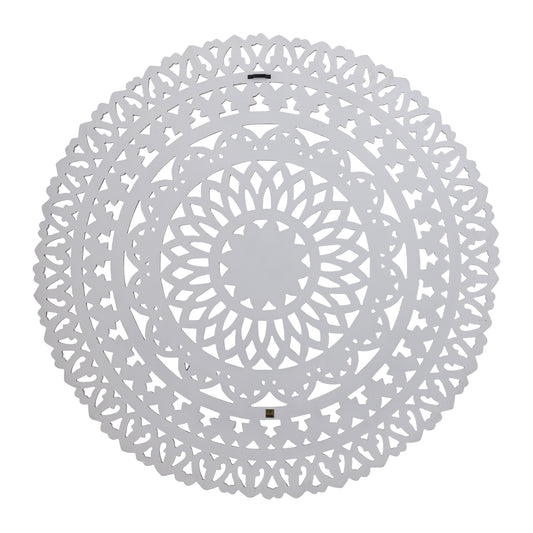 Farris Cream Round Mdf Wall Panel Carved L