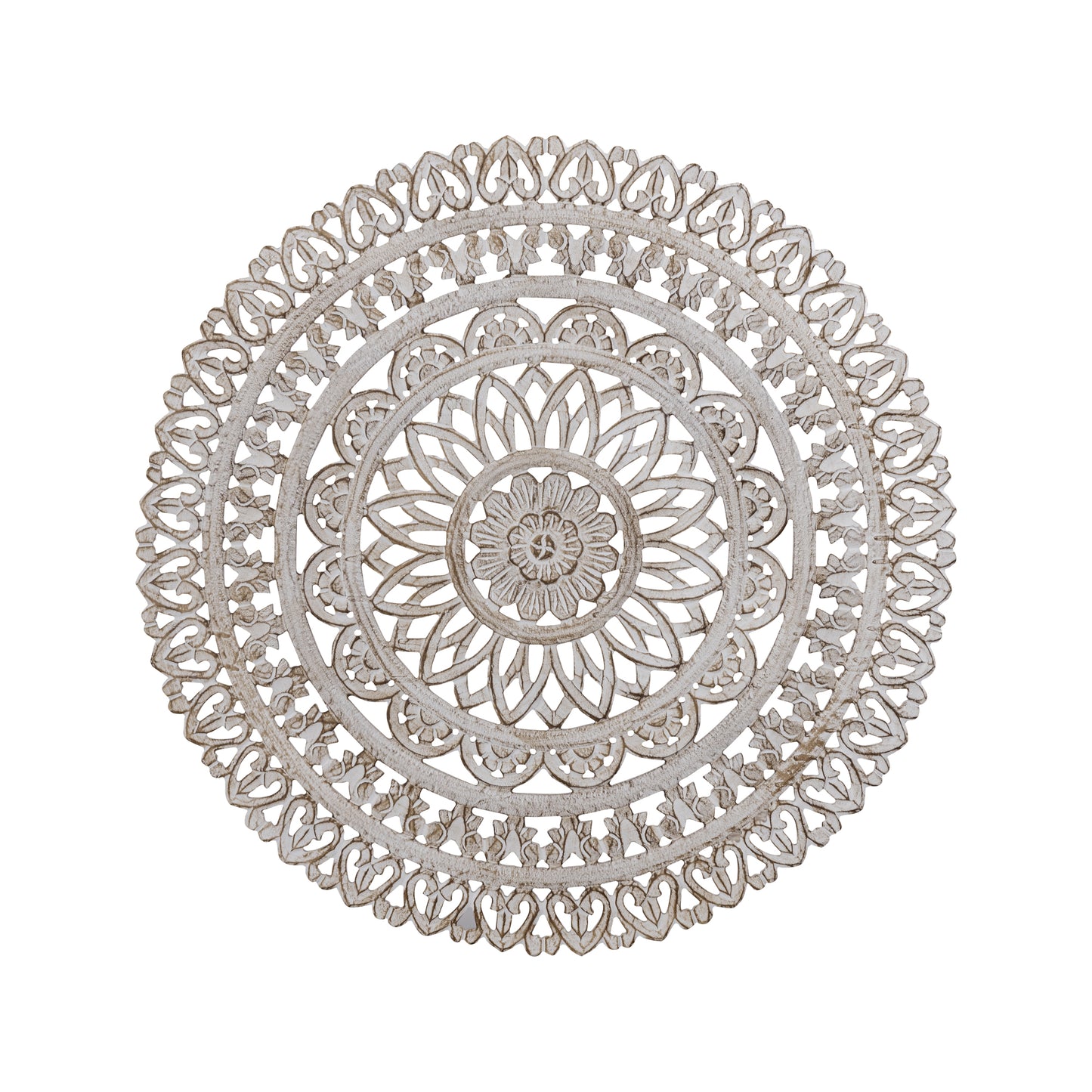 Farris Cream Round Mdf Wall Panel Carved S