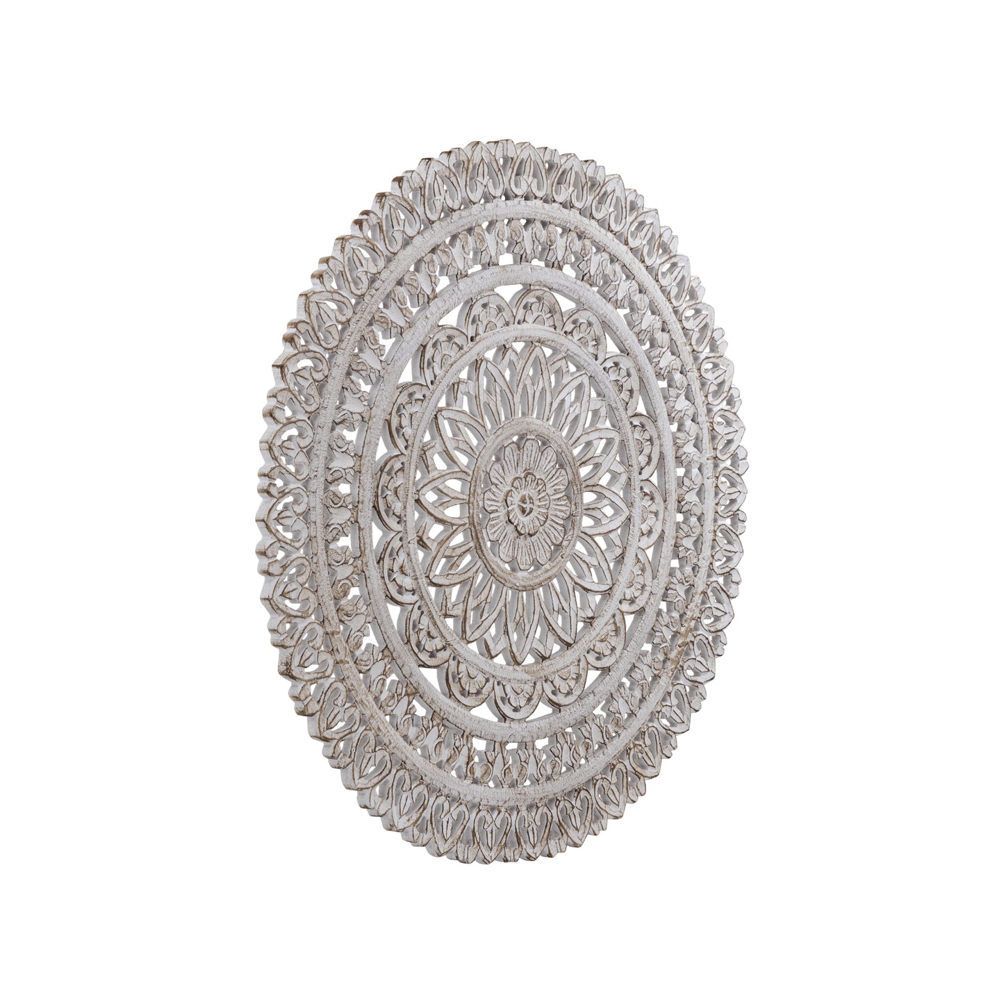 Farris Cream Round Mdf Wall Panel Carved S