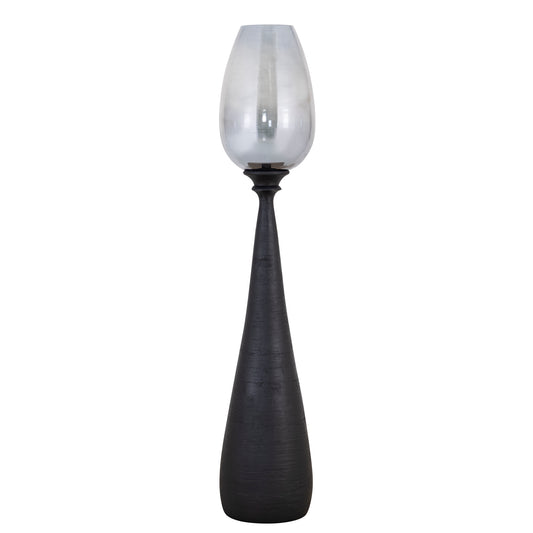 Midi Black Mango Wood Stormlight Smoke Glass L