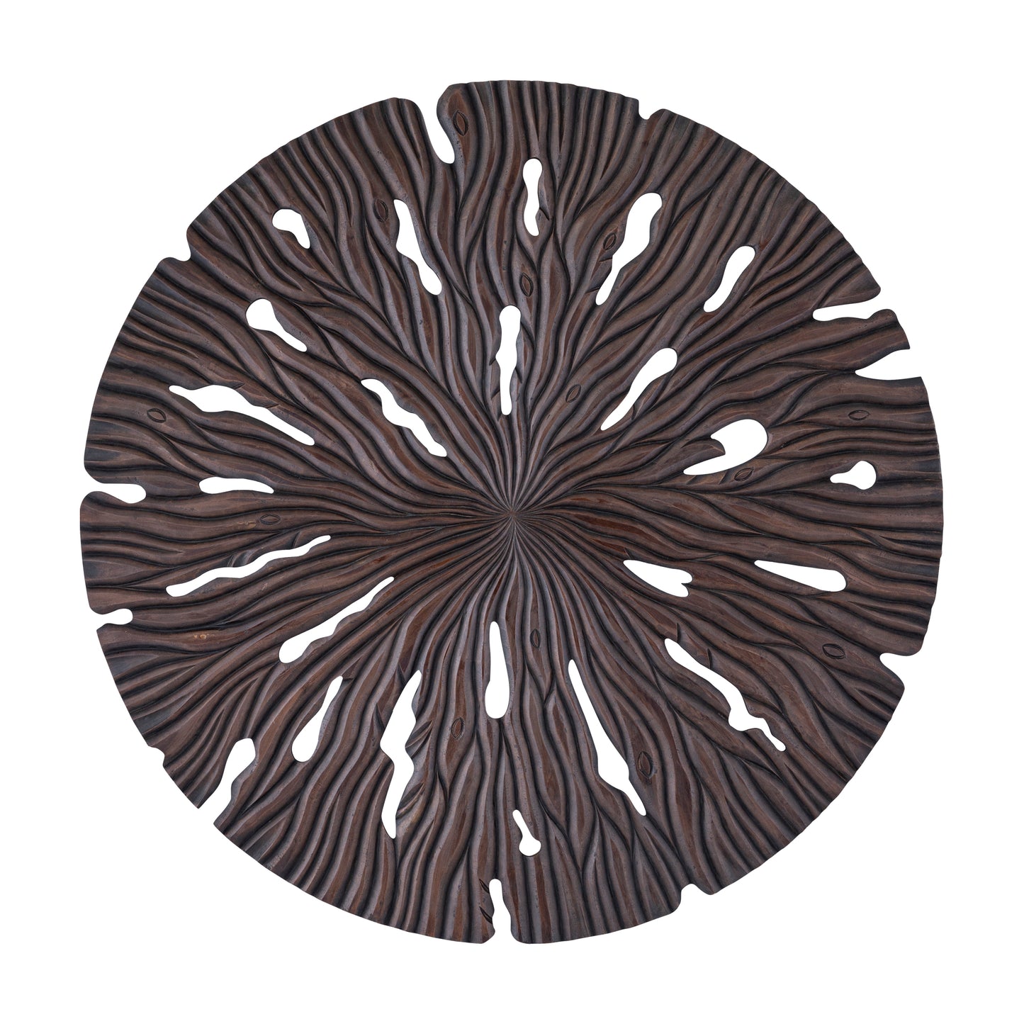 Bonte Brown MDF Wall Panel Wavy Carved Round L