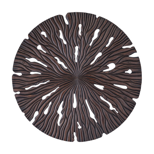 Bonte Brown MDF Wall Panel Wavy Carved Round L