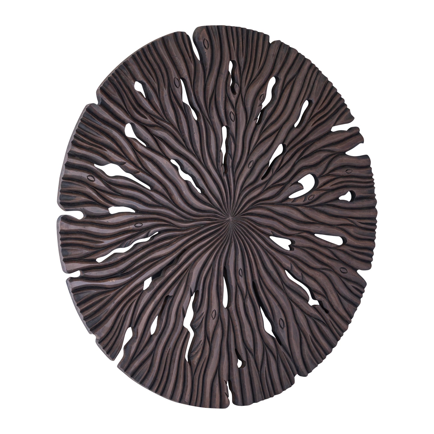 Bonte Brown MDF Wall Panel Wavy Carved Round L