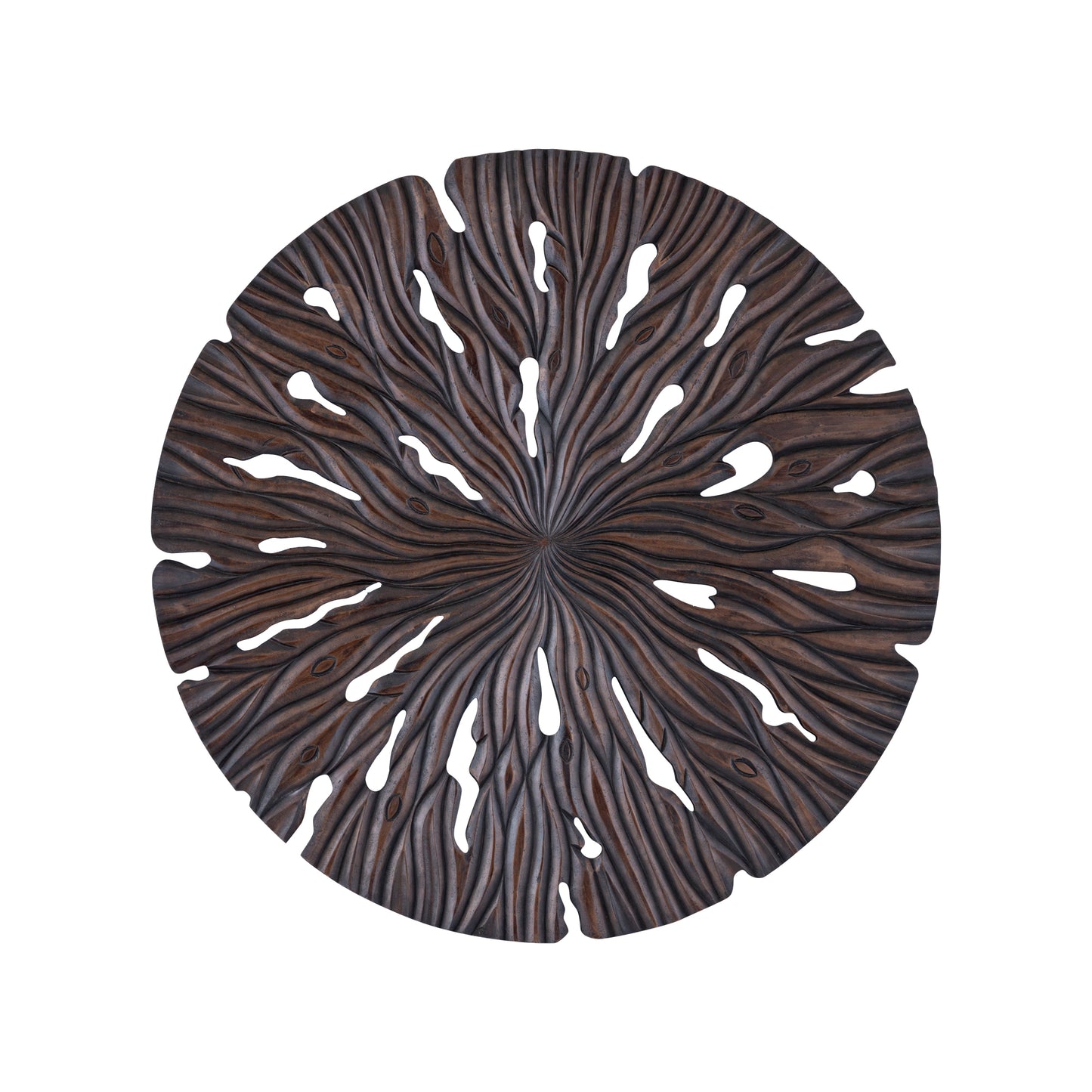 Bonte Brown MDF Wall Panel Wavy Carved Round S
