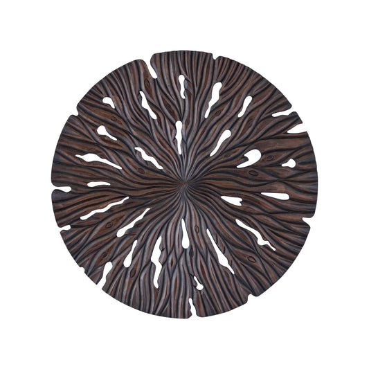 Bonte Brown MDF Wall Panel Wavy Carved Round S