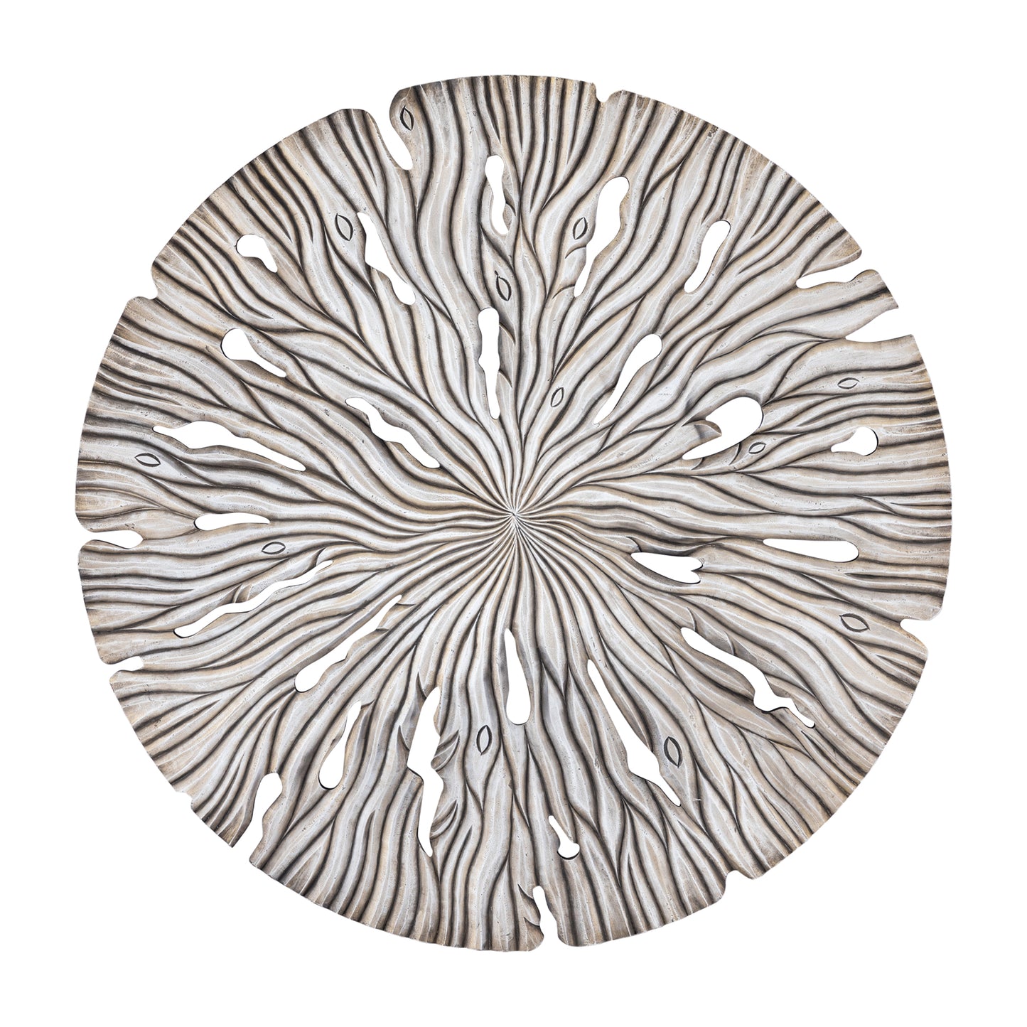 Bonte Cream MDF Wall Panel Wavy Carved Round L