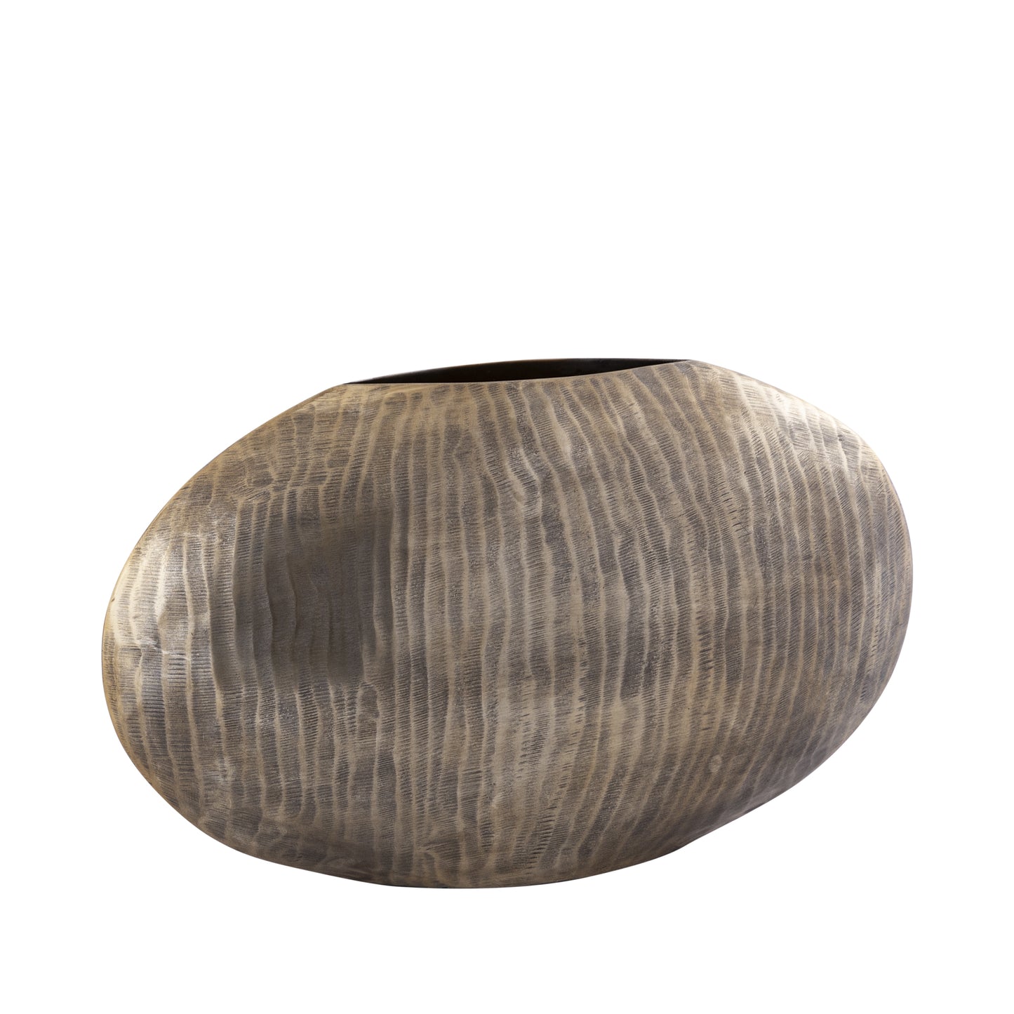 Jowad Antique Gold Alu Sheet Pot Rib Low Oval L