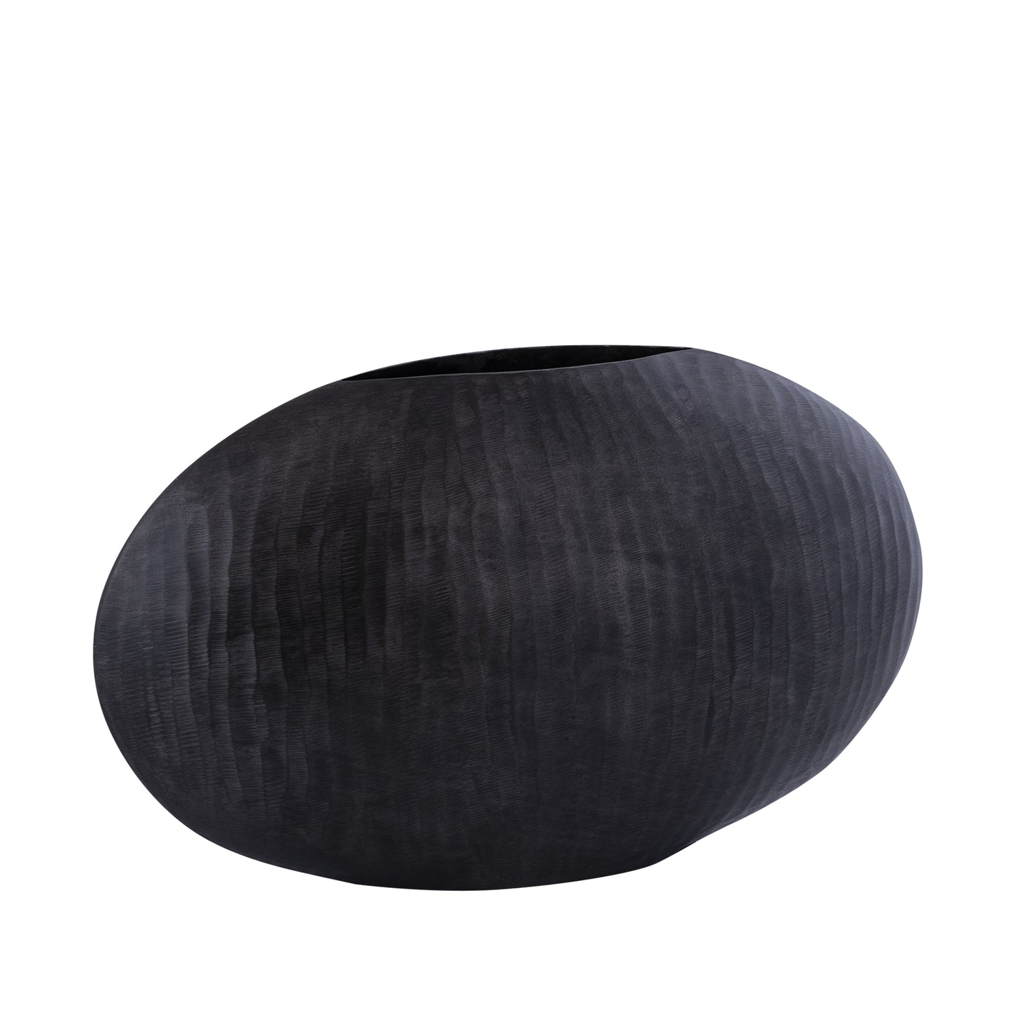 Jowad Graphite Alu Sheet Pot Ribbed Low Oval L