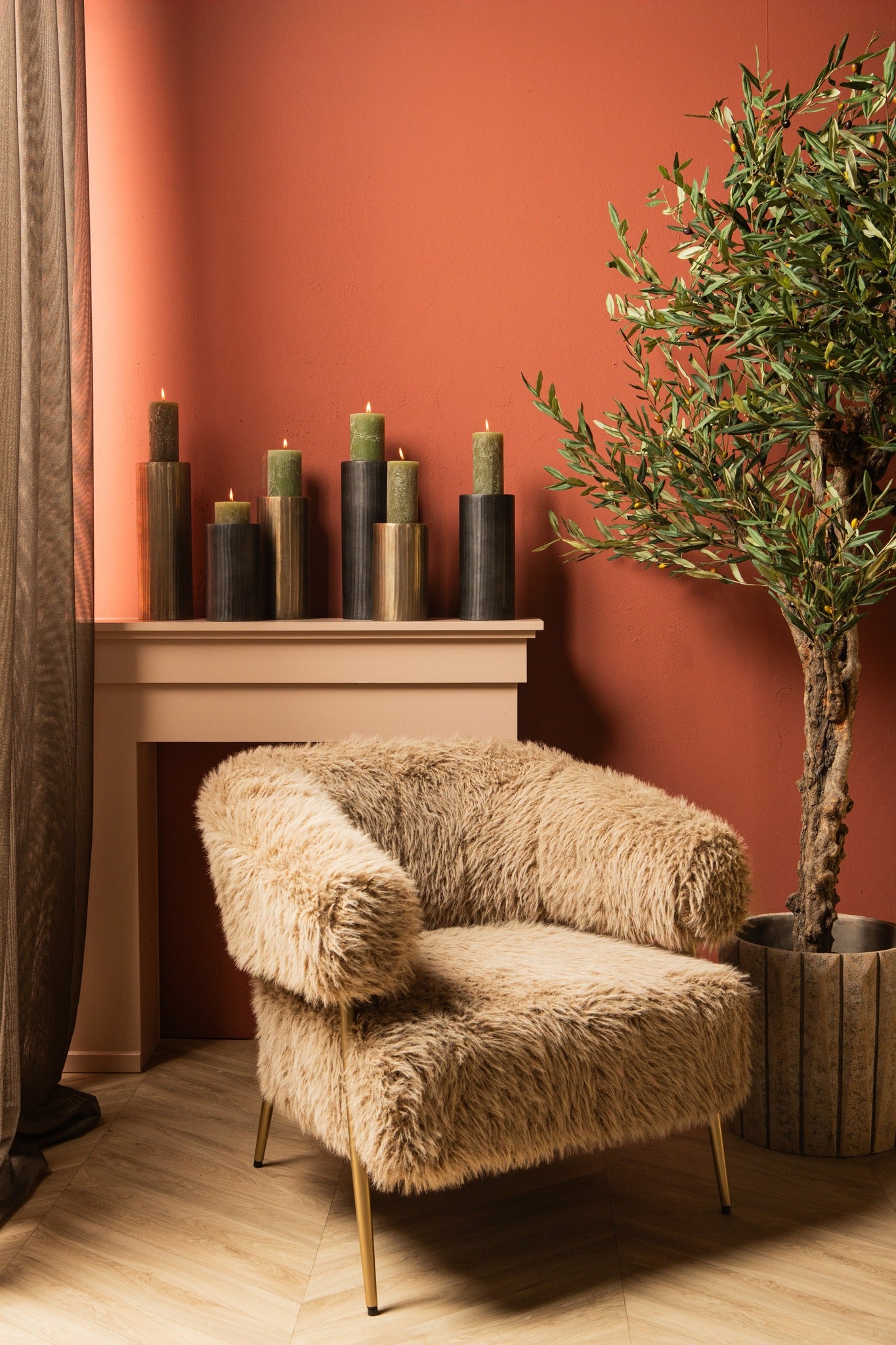 Jowad Graphite Alu Sheet Candle Holder Rib M