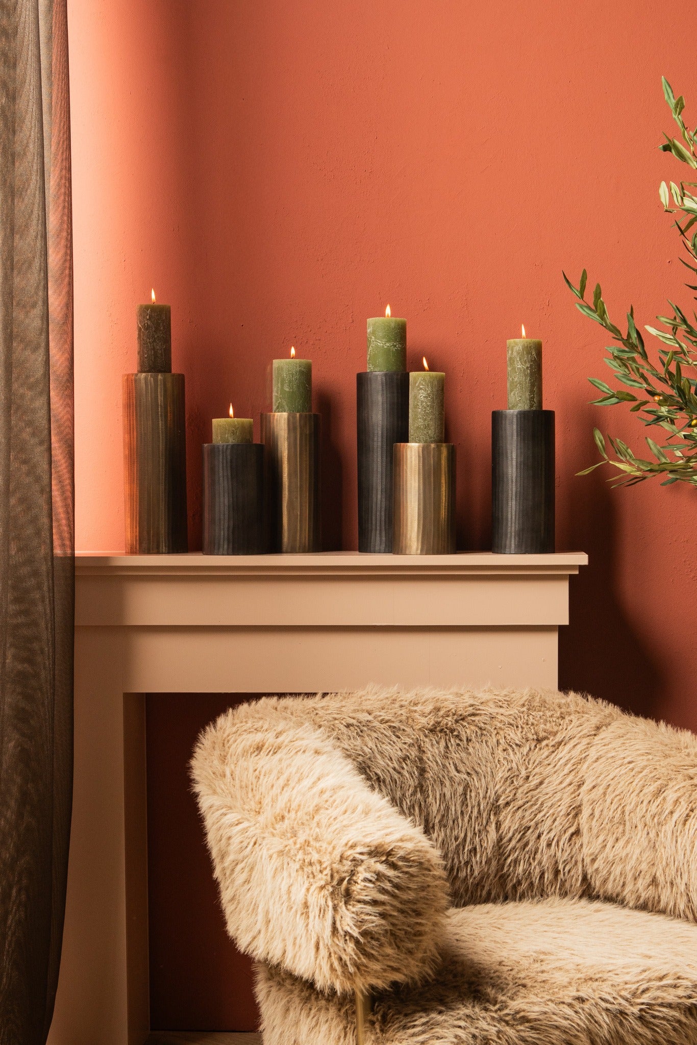 Jowad Graphite Alu Sheet Candle Holder Rib M