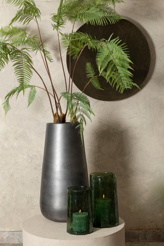 Pernella Green Ribbed Glass Stormlight L