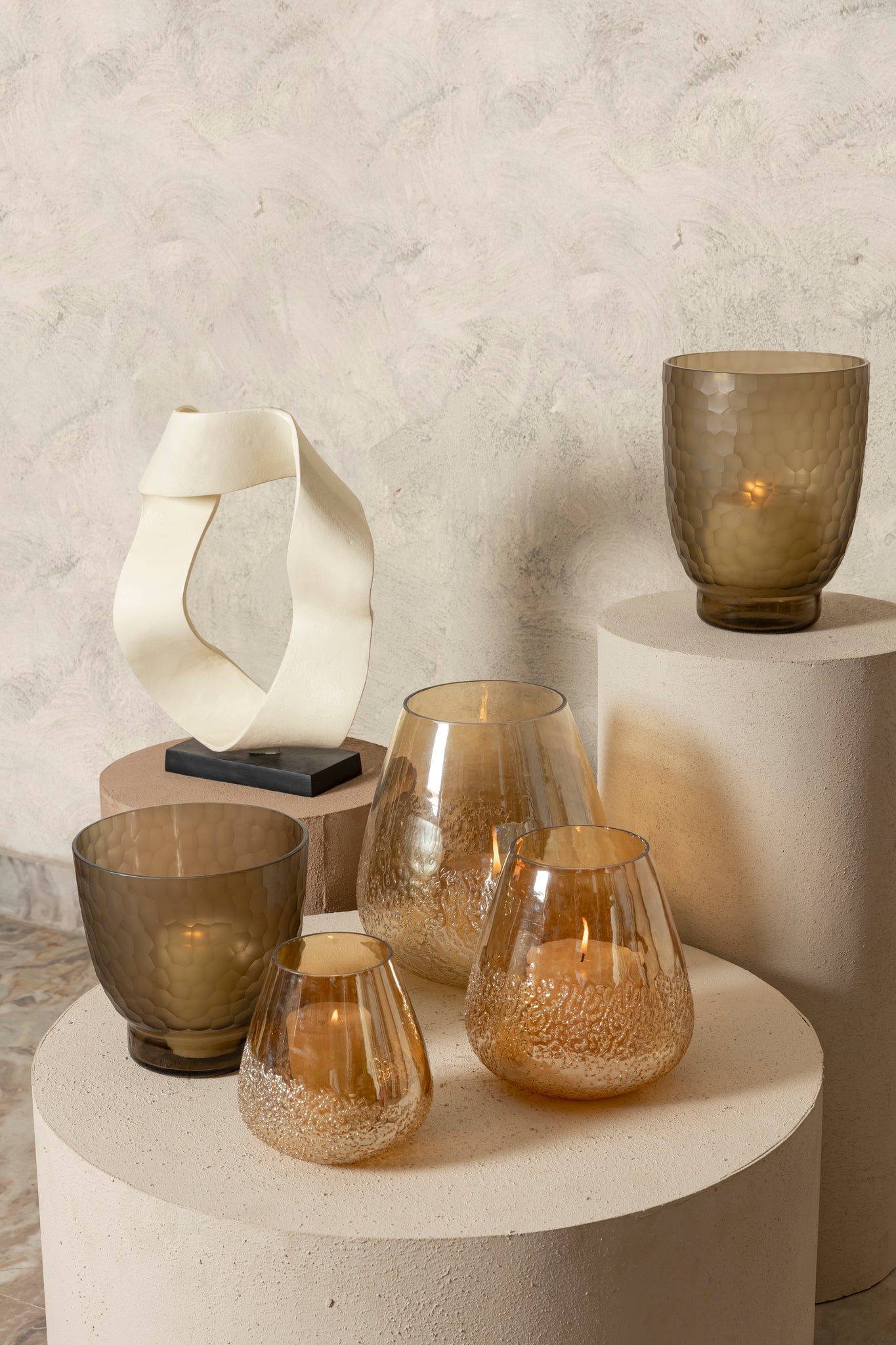 Ameara Amber Glass Round Taps Stormlight Dots L