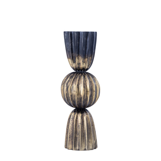 Nasir Ant Brass Casted Alu Round Pot Ribbed