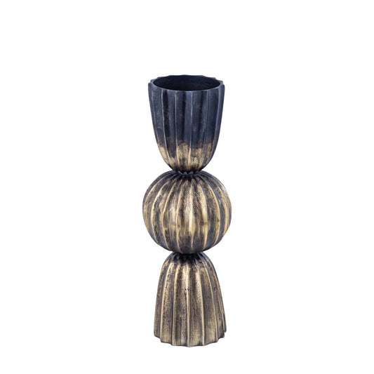 Nasir Ant Brass Casted Alu Round Pot Ribbed