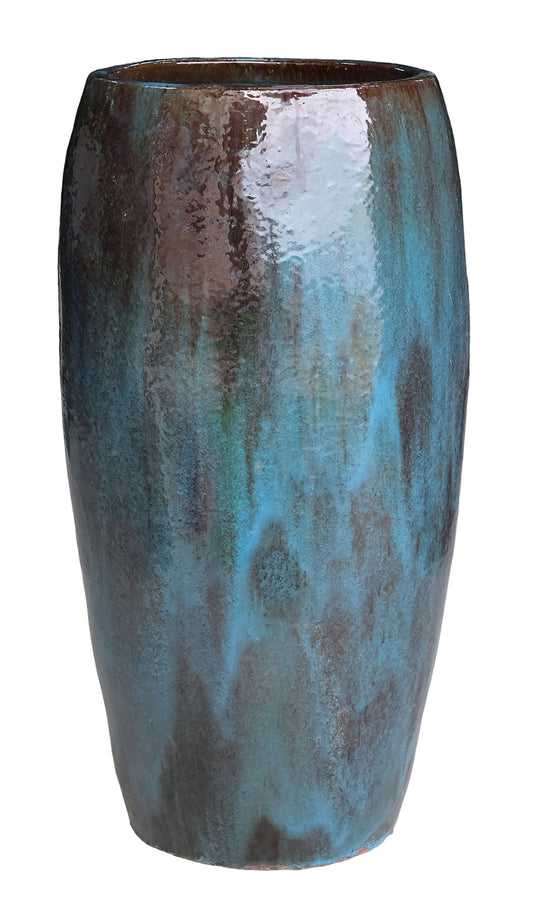 Rachyl Blue Glazed Round Ceramic Pot High SV2