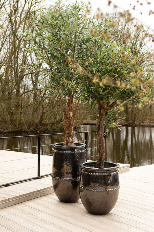 Tony Green Big Ceramic Jar Pot Round High